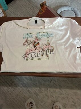 Gildan White Short Sleeve Tee with Pastel Rodeo Graphic